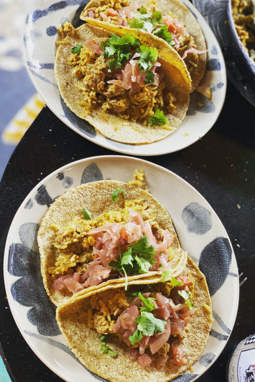 Vermont kimchi into kimchi pancakes